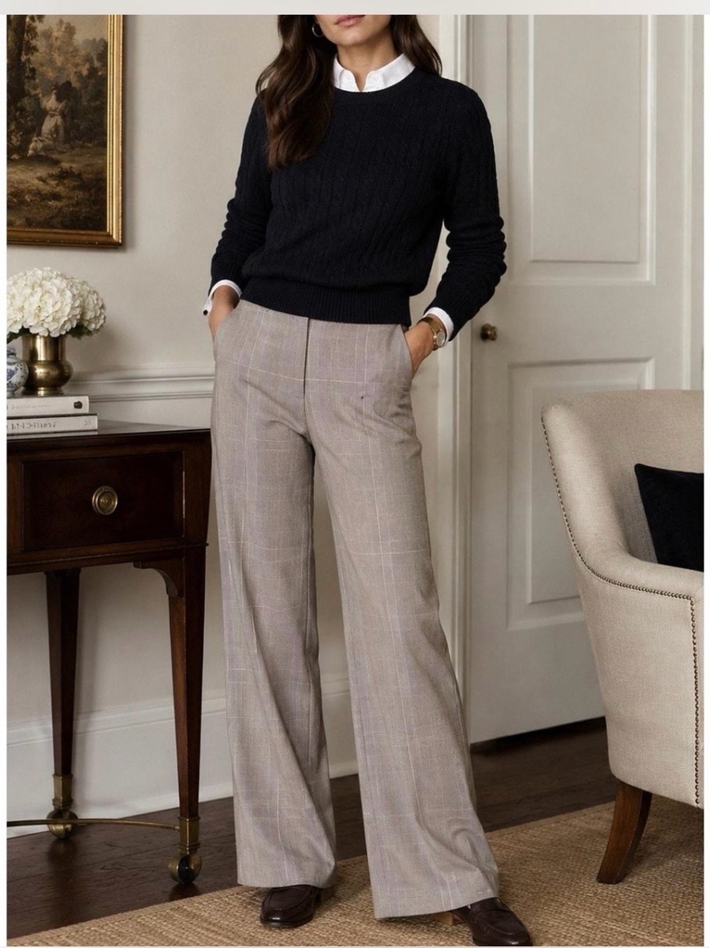 The Limited Drew Fit Plaid Trousers Size 4
